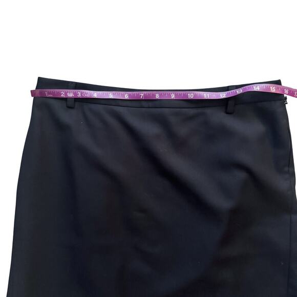 VTG J. Crew 100% Wool Skirt Womens Sz. 10  Black Professional Pencil Academia - Picture 7 of 10